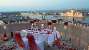 Proposal on the Terrace of Fisherman's Bastion Restaurant Budapest