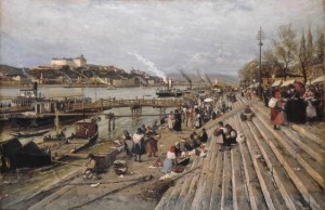 Budapest Danube Bank Fishmongers Fish Market 1885 - Lajos Bruck