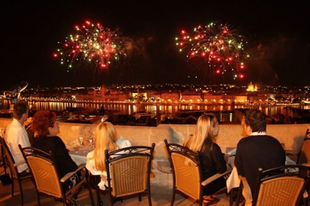Fireworks Show and Dinner on Budapest Fishermans Bastion Restaurant