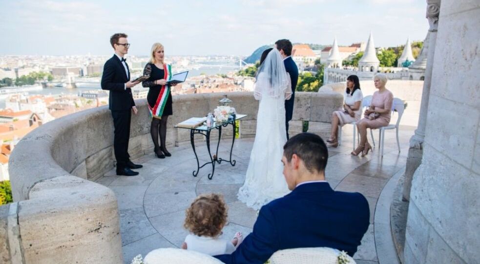 Buda Castle Wedding Fishermans Bastion Budapest Ceremony Officiant Misi MC Margareta Terrace