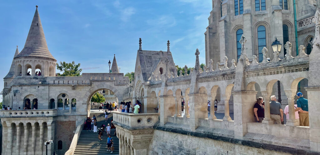 Fishermans Bastion Stairs from Castle Hillside